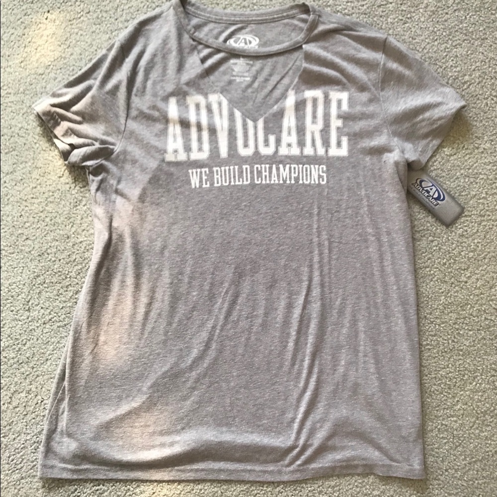 Grey/gray Advocare T-shirt with cut-out